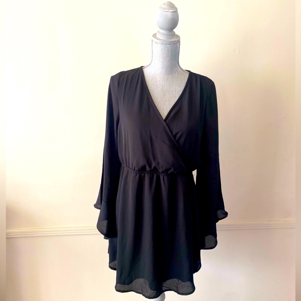 FREEBIRD 🖤BLACK🖤 LINED DRESS SIZE LARGE 🌟EUC🌟